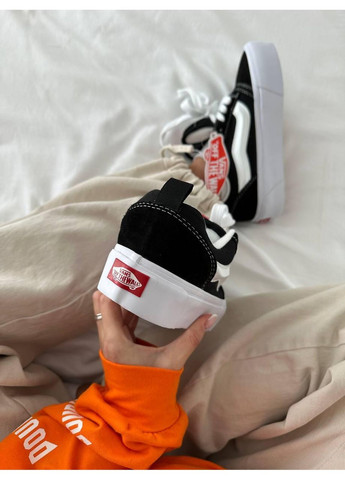 Черные демисезонные кеды мужские vans knu skool platform black white ванс кну скул No Brand