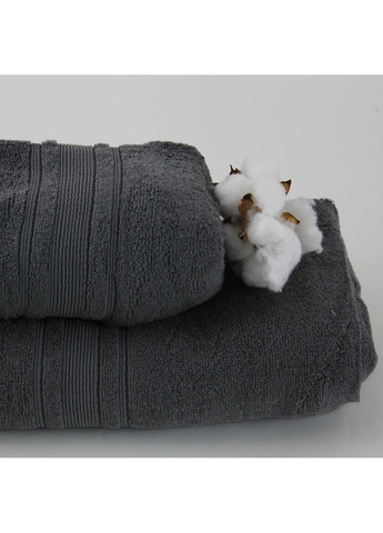 Хлопковое полотенце для тела 70*140 см, 550 г/м2 Fancy Темно-серый (2575070140) ТЕП однотонный темно-серый