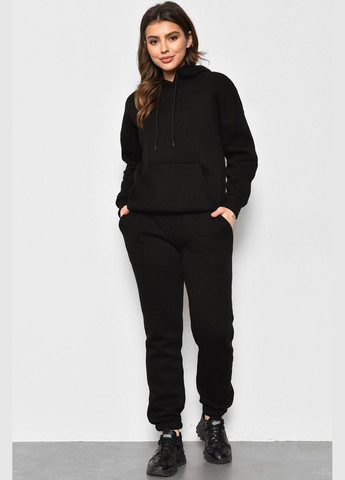 Спортивний костюм жіночий на флісі чорного кольору Let's Shop (285779273)