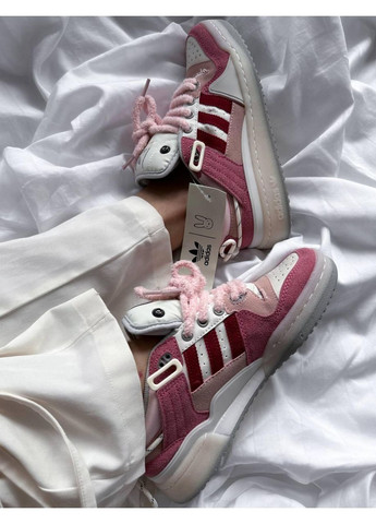 КРОСІВКИ ЖІНОЧІ ADIDAS FORUM LOW BAD BUNNY WHITE PINK АДІДАС ФОРУМ No Brand рожеві демісезони (369387723)