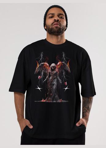 Черная мужская футболка оверсайз urban черная высокая плотность с длинным рукавом Mishe