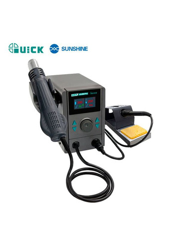 Паяльная станция 2 в 1 8586 Pro / термофен + паяльник / 100-500°C / 30 л/мин / 800 Вт Quick (365437128)