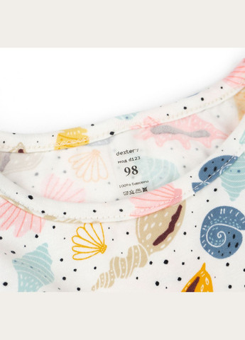 Комбинированное платье для девочки dexter`s на лето с ярким принтом shell разноцветный dexter's (333984633)