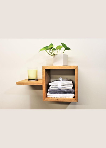 Настенная полка из дерева Тьюринг 1 ваниль (НСП-104102) No Brand (328081956)