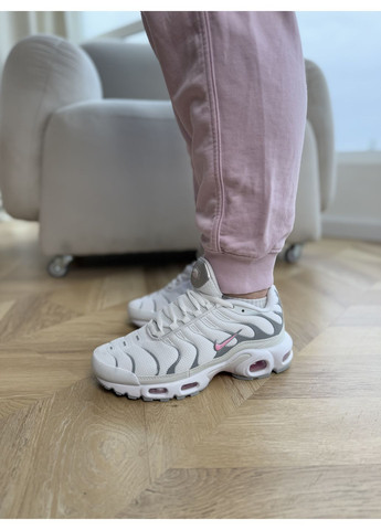 Рожеві Осінні кросівки чоловічі nike air max tn plus white grey pink найк аір макс тн плюс No Brand