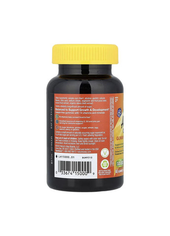 Витамины для детей без сахара Alive! Zero Sugar Kid's, 40 жевательных конфет Nature's Way (361115940)