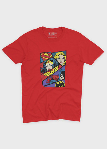 Красная демисезонная футболка для девочки с принтом супергероев dc (ts001-1-sre-006-004-001-g) Modno