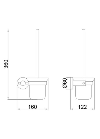 Ершик туалетный F30210 настенный, нержавеющая сталь, черный Frap (371881803)
