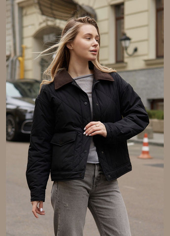 Черная демисезонная женская демисезонная куртка пиджак «classic» 585252 куртка-пиджак Lusskiri