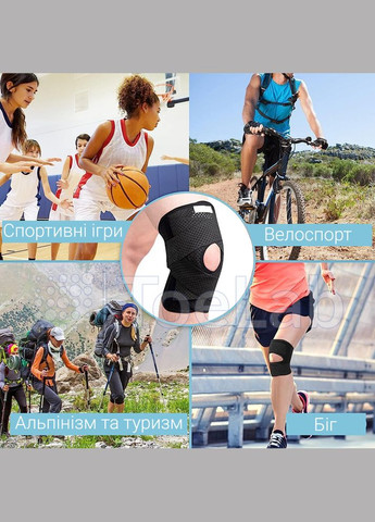 Компрессионный Бандаж Ортез Наколенник для Спорта и Фитнеса M1100 - с Силиконовыми Вставками, 1 шт (52312135) ToeLab (327072138)