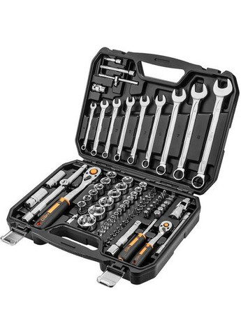 Набор инструментов, 82шт, 1/2", 1/4", CrV, eco кейс (10-058) Neo Tools (360428023)