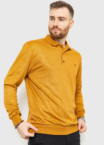Светло-коричневая футболка-поло мужское с длинным рукавом, цвет грифельный, для мужчин Ager
