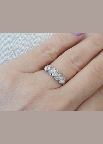 Срібне кільце Німфея з фіанітами. 1404/1Р-CZ AGNI (327416523)