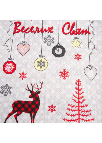 Тканина полотенна вафельна Олені 150 см 160 г/м2, бавовна, натуральна, щільна, всмоктувальна, тканина для рушників IDEIA (366089589)