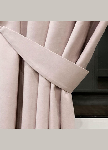 Штора на чорних люверсах 1 шт з підхватом 140х250 см мікровелюр Світло-рожевий No Brand (337358222)