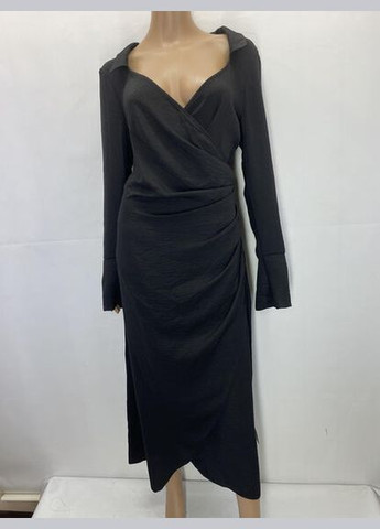 Черное кэжуал платье на запах Asos однотонное