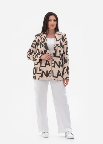 Бежевый женский жакет tiar Garne надпись - демисезонный