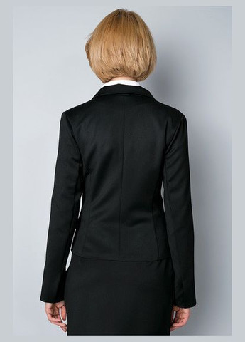 Черный женский полушерстяной жакет без подкладки ж05 2 Льва - демисезонный