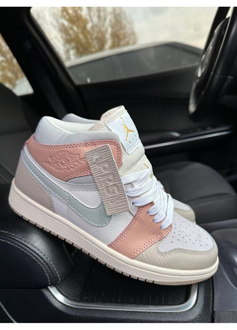 Рожеві Осінні кросівки чоловічі nike air jordan 1 high pink milan найк аір джордан No Brand