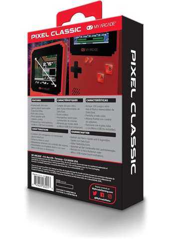 Портативная игровая консоль My Arcode Pixel Classic (+300 бонусных игр) Red My Arcade (365720851)