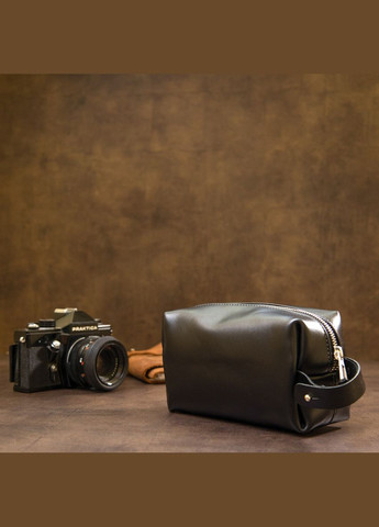 Кожаная мужская косметичка черная 11415 Grande Pelle (362418311)