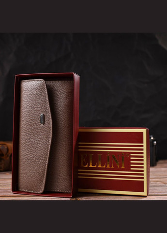 Жіночий гаманець із натуральної шкіри флотар із монетницею 21695 Бежевий Canpellini (306881595)