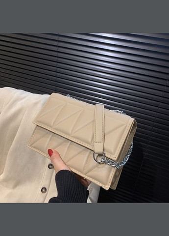 Жіноча сумка 10288 крос-боді на цепочці бежева No Brand (290665310)