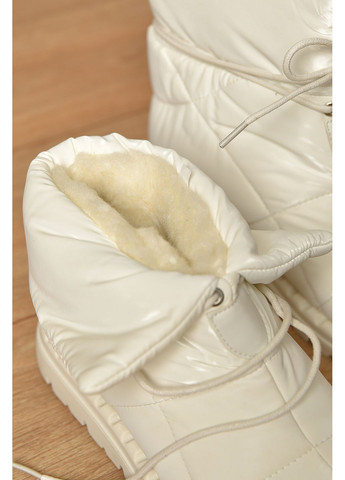 Белые дутики женские на меху белого цвета Let's Shop