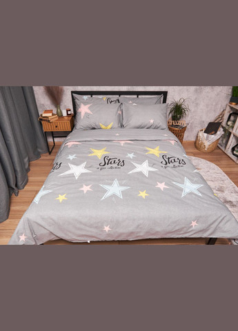 Комплект постельного белья Бязь Gold Люкс «Gray Stars» Детский 110х140 наволочки 2х50х70 (MS-830000103) Moon&Star graystars (293173260)