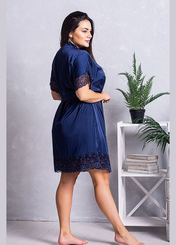 Шовковий халат з мереживом MiaNaGreen Х1241 blue (319165586)