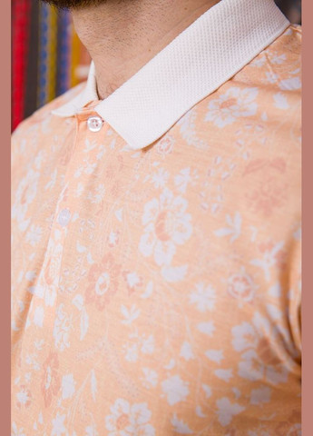 Персиковая мужское поло, в цветочный принт, персикового цвета, Ager