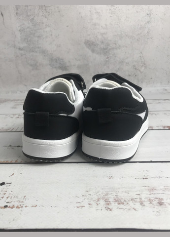 Комбіновані всесезон кросівки дитячі для хлопчика чорно-білий (591) ВВТ