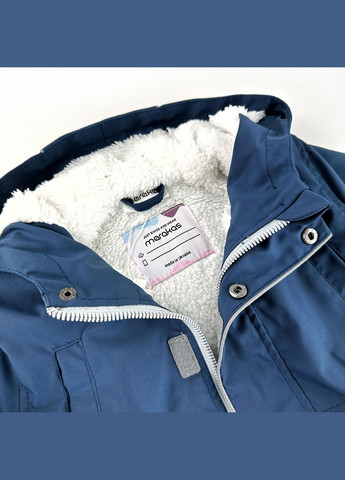 Синя демісезонна дитяча вітровка для хлопчика з капюшоном та кишенями (1-par-fu-dh-83-1-07241) Marakas