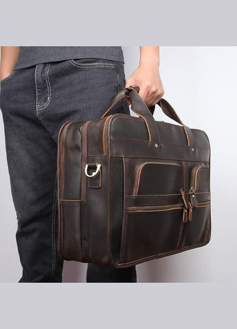 Сумка чоловіча шкіряна портфель в дорогу планшет для документів А4 для телефону Коричневий 34195 John McDee (331861732)