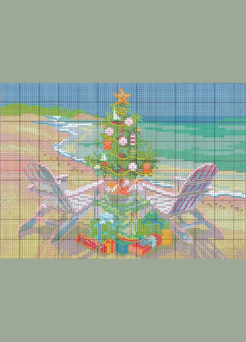 Набор для вышивания по нанесённой на канву схеме "Christmas tree " . AIDA 14CT printed, 30*21 см Joy Sunday (313613216)