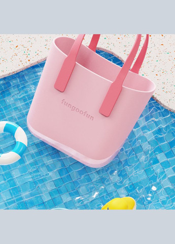 Сумка жіноча шопер силіконова на плече водонепроникна сумочка з підкладкою на блискавці, рожева No Brand (354829503)