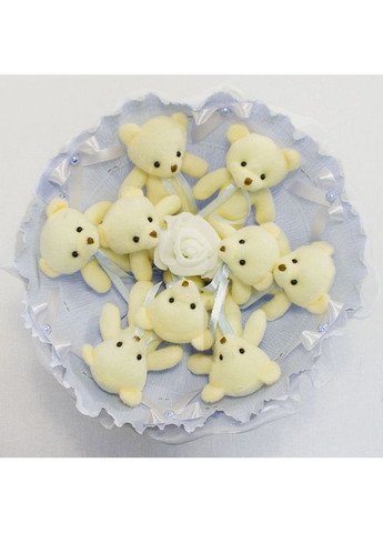 Букет із іграшок Ведмедики блакитний з 9 іграшками для дівчаток текстильні м'які іграшки на подарунок Igratoria (368758026)