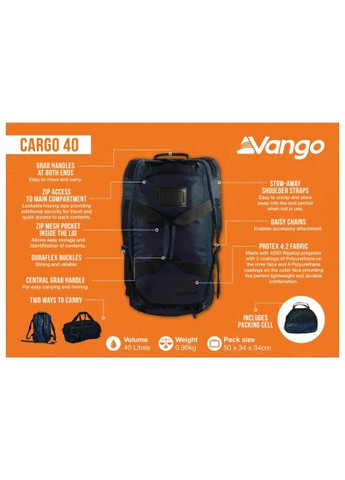 Дорожня сумка Cargo 40 Moonlit Ocean (RUUCARGO0000004) (930852) Vango Cargo 40 Moonlit Ocean (RUUCARGO0000004) (366695664)