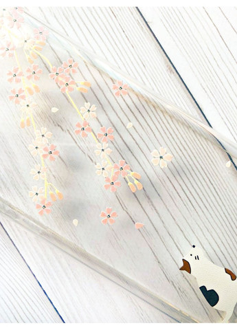 Прозорий чохол на Samsung Galaxy A34 5G/A346:: Котик і сакура (принт 283) Creative (360703441)