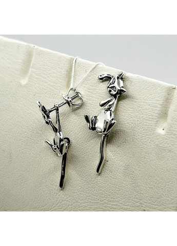 Сережки-пусети срібні "Няв" 4,03 г No Brand (369737650)