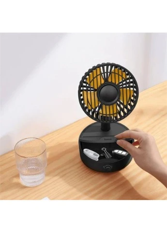 Вентилятор із бездротовою зарядкою Hermit wireless charger with oscillating fan WXYZ-B01 Black Baseus (271823652)