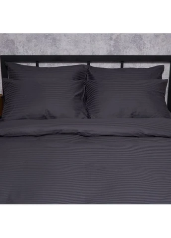 Комплект постільної білизни Satin Stripe «» King Size 220x240 наволочки 2х70х70 (MS-820008577) Moon&Star Dark Serenity (356115481)
