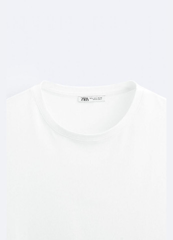 Белая футболка Zara базова 5584 361 WHITE