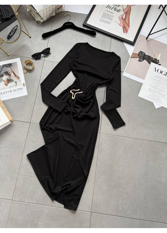 Черное праздничный, повседневный, коктейльное, вечернее красивое платье миди идеально подчеркивает талию Nositi