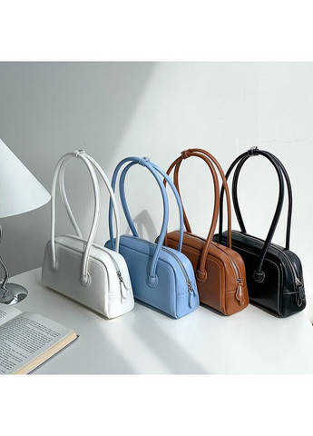 Белая прямоугольная сумка-багет из экокожи с двумя длинными ручками No Brand (362588053)