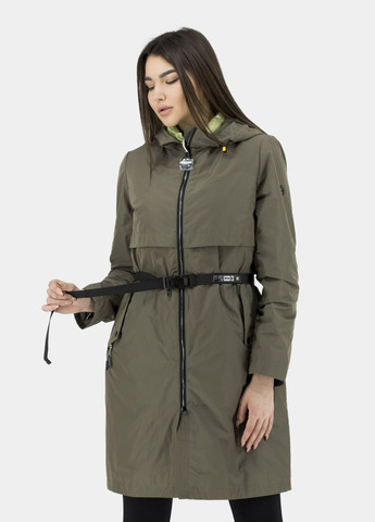 Жіночий спортивний плащ хакі з синтепоном та капюшоном для осені і весни Snow Owl (, ), 38476 на блискавці демісезон (331785379)