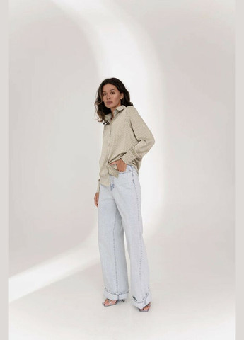 Оливковая блуза женская базовая оливковая mkaz6591-3, Modna KAZKA