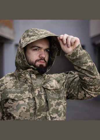 Зелена куртка тактична військова grifon піксель ріп-стоп (вафелька) британка No Brand