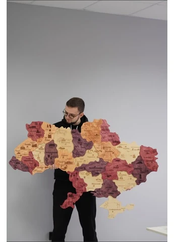 Декоративное панно на стену Карта Украины бордовая 120х79 см Decart (360611966)