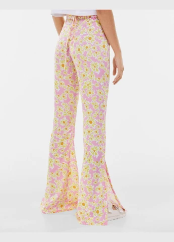Штаны лето,розовый-желтый в узоры, Bershka (259348013)